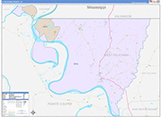 W. Feliciana County Wall Map Color Cast Style